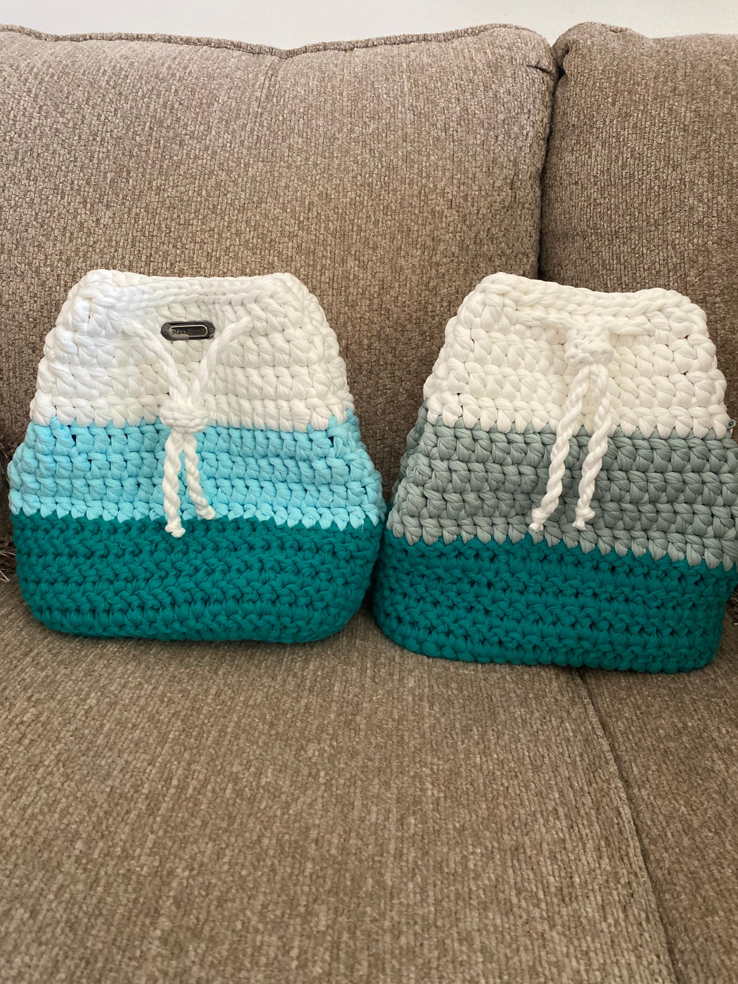 Crocheting drawstring purse